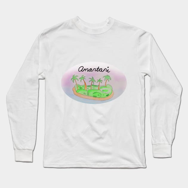 Amantaní Island travel, beach, sea and palm trees. Holidays and rest, summer and relaxation Long Sleeve T-Shirt by grafinya